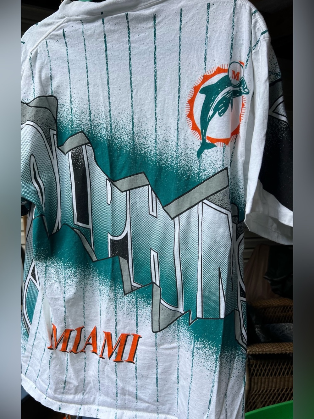 Miami Dolphins Short Sleeve Graphic Tee - White/Teal 1994 vintage